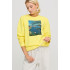 Women's sweatshirt with oversized print /no flis/ 