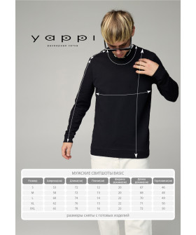 Світшот чоловічий BASIC /no flis/