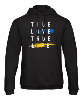 Hoodie for men YAPPI black patriotic with fleece