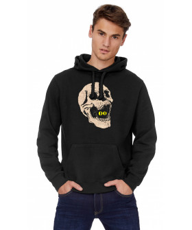 Hoodie for men YAPPI black patriotic with fleece