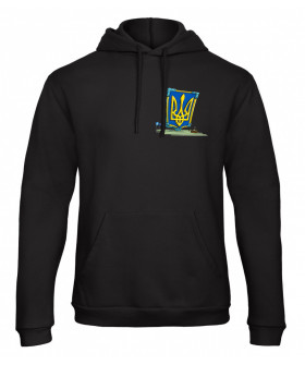 Hoodie for men YAPPI black patriotic with fleece