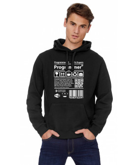 Hoodie for men YAPPI black patriotic with fleece