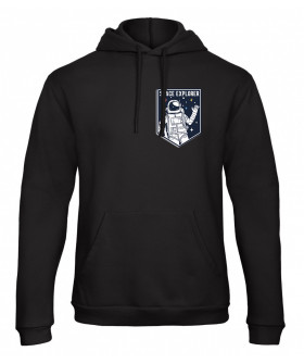 Hoodie for men YAPPI black patriotic with fleece