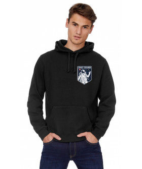 Hoodie for men YAPPI black patriotic with fleece