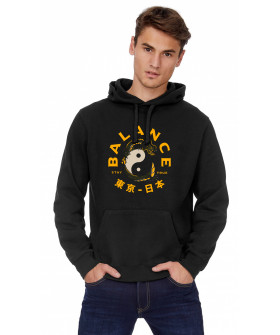 Hoodie for men YAPPI black patriotic with fleece