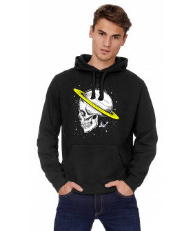 Hoodie for men YAPPI black patriotic with fleece