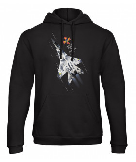 Hoodie for men YAPPI black patriotic with fleece