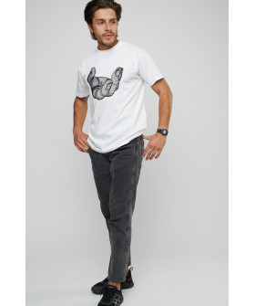 Футболка чоловіча з принтом біла YAPPI