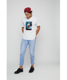 Футболка мужская с принтом белая YAPPI