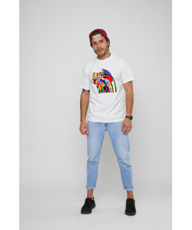 Футболка мужская с принтом белая YAPPI