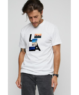 Men's T-shirt with print white YAPPI