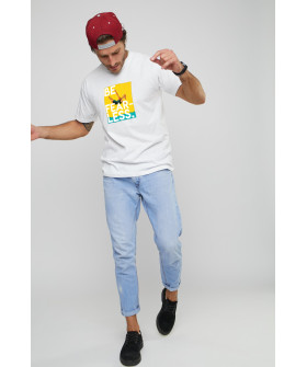 Футболка чоловіча з принтом біла YAPPI