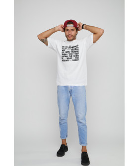Футболка мужская с принтом белая YAPPI