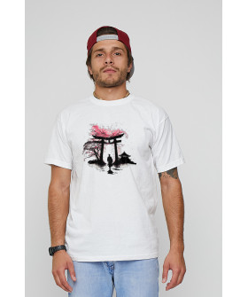 Men's T-shirt with print white YAPPI