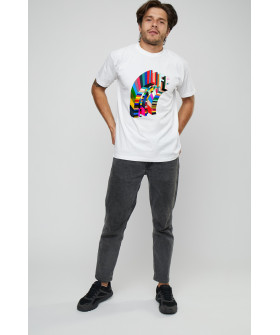 Футболка мужская с принтом белая YAPPI