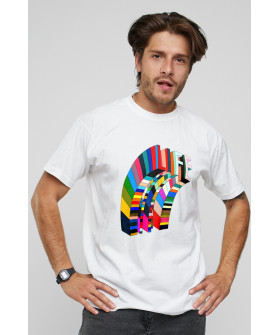 Men's T-shirt with print white YAPPI