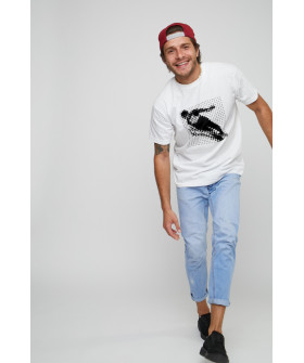 Футболка чоловіча з принтом біла YAPPI