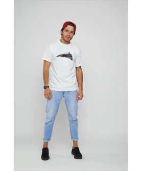 Футболка чоловіча з принтом біла YAPPI