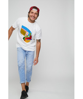 Футболка мужская с принтом белая YAPPI