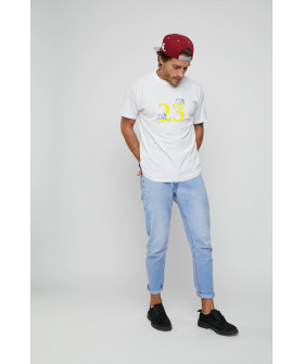 Футболка чоловіча з принтом біла YAPPI