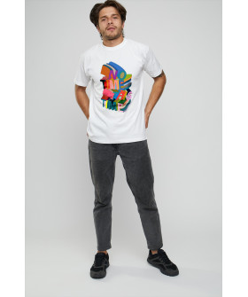 Футболка мужская с принтом белая YAPPI