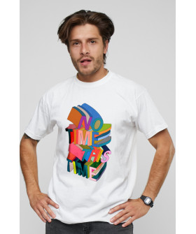 Men's T-shirt with print white YAPPI