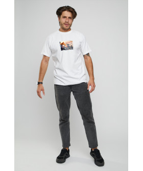 Футболка мужская с принтом белая YAPPI