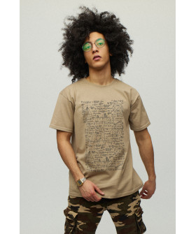 Men's khaki T-shirt with YAPPI print