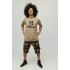 Men's khaki T-shirt with YAPPI print