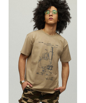 Men's khaki T-shirt with YAPPI print