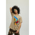 Men's khaki T-shirt with YAPPI print