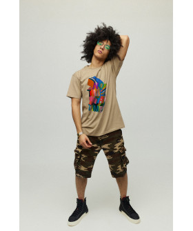 Футболка чоловіча хакі з принтом YAPPI