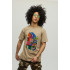 Men's khaki T-shirt with YAPPI print