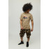 Men's khaki T-shirt with YAPPI print