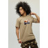 Men's khaki T-shirt with YAPPI print