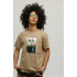 Men's khaki T-shirt with YAPPI print