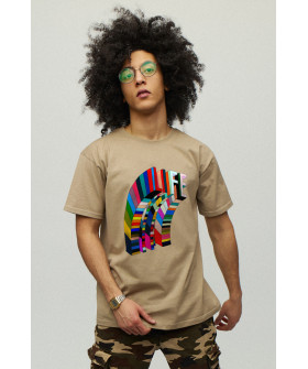 Men's khaki T-shirt with YAPPI print