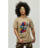 Men's khaki T-shirt with YAPPI print