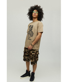 Men's khaki T-shirt with YAPPI print