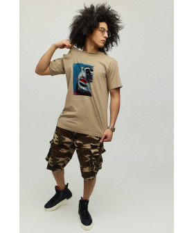 Футболка мужская хаки с принтом YAPPI