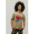 Men's khaki T-shirt with YAPPI print