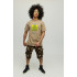 Men's khaki T-shirt with YAPPI print