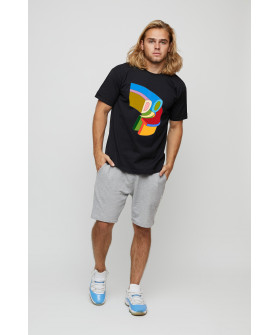 Men's basic black T-shirt with YAPPI print