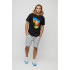 Men's basic black T-shirt with YAPPI print