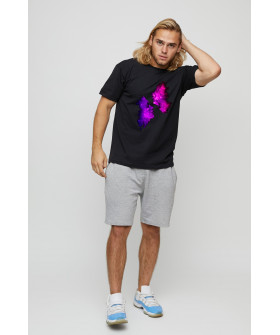 Men's basic black T-shirt with YAPPI print