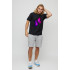 Men's basic black T-shirt with YAPPI print