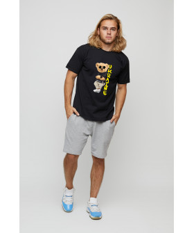 Men's basic black T-shirt with YAPPI print