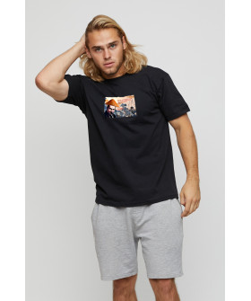 Men's basic black T-shirt with YAPPI print