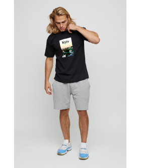 Men's basic black T-shirt with YAPPI print