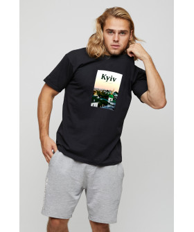 Men's basic black T-shirt with YAPPI print